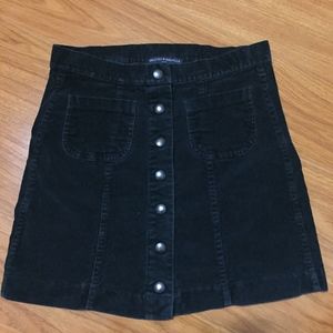Brandy Melville Black Button Up Corduroy Skirt S